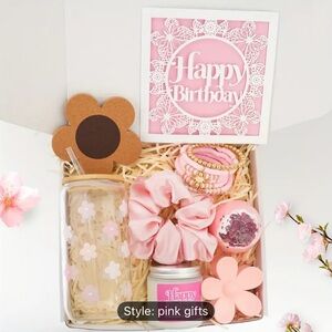 Pink Floral Birthday Gift Set